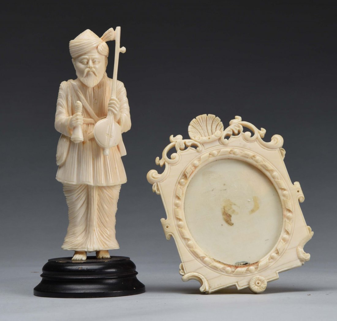Early Miniature Carved Ivory Picture Frame. (1 of 1)