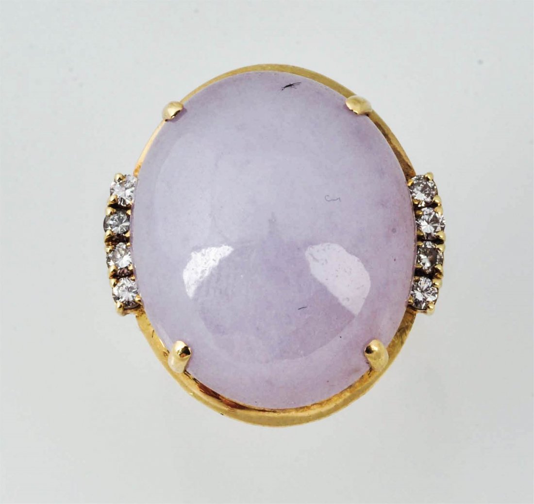 Lavender Jade & Diamond Ring. (1 of 9)