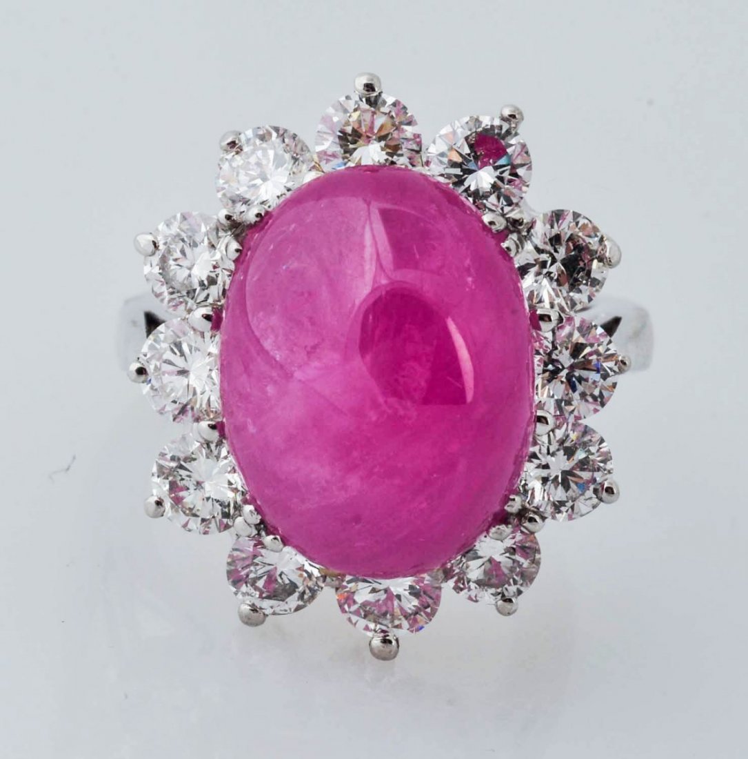 13.7 Carat Heated Burma Cabochon Ruby Ring (1 of 6)