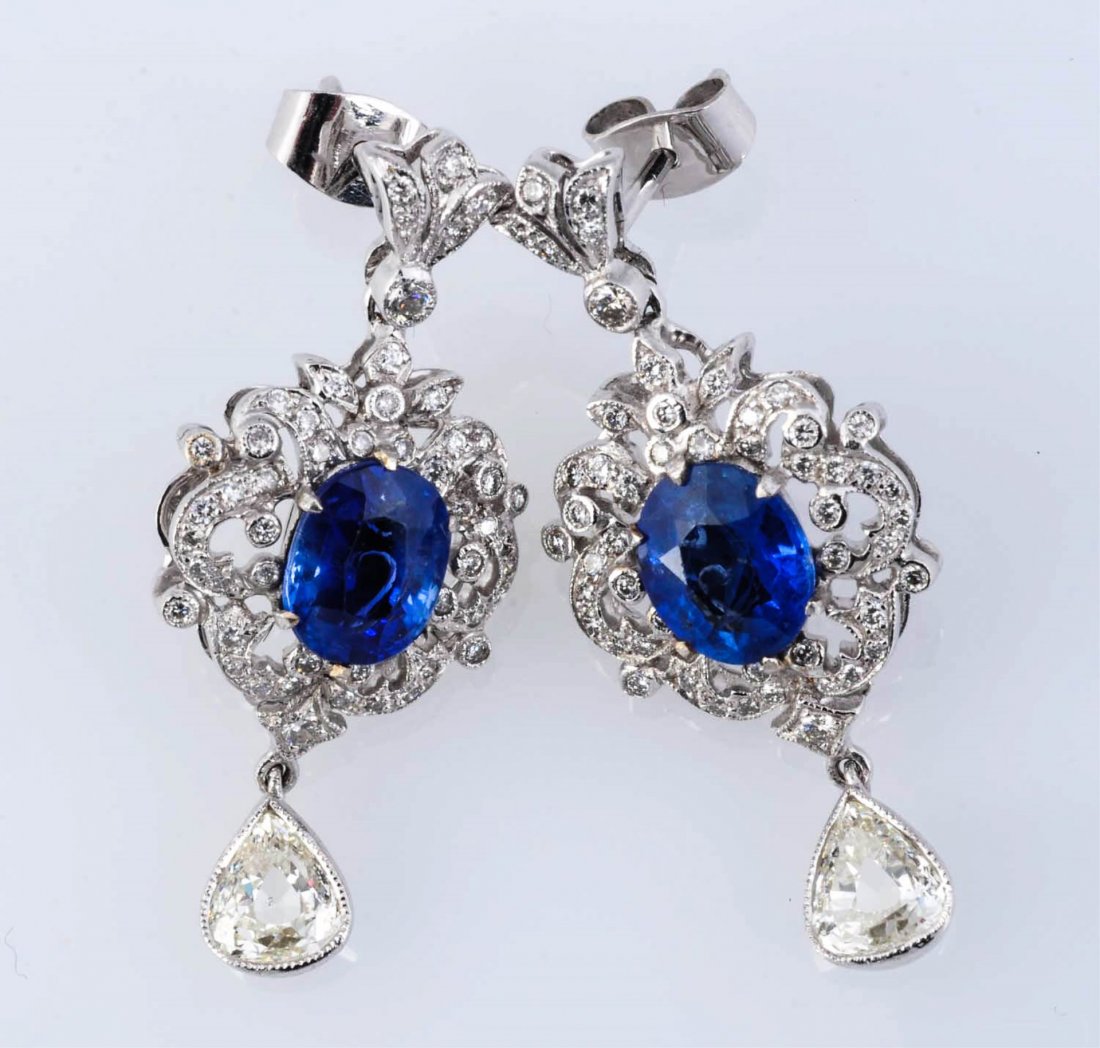 Sapphire & Diamond Earrings. (1 of 3)