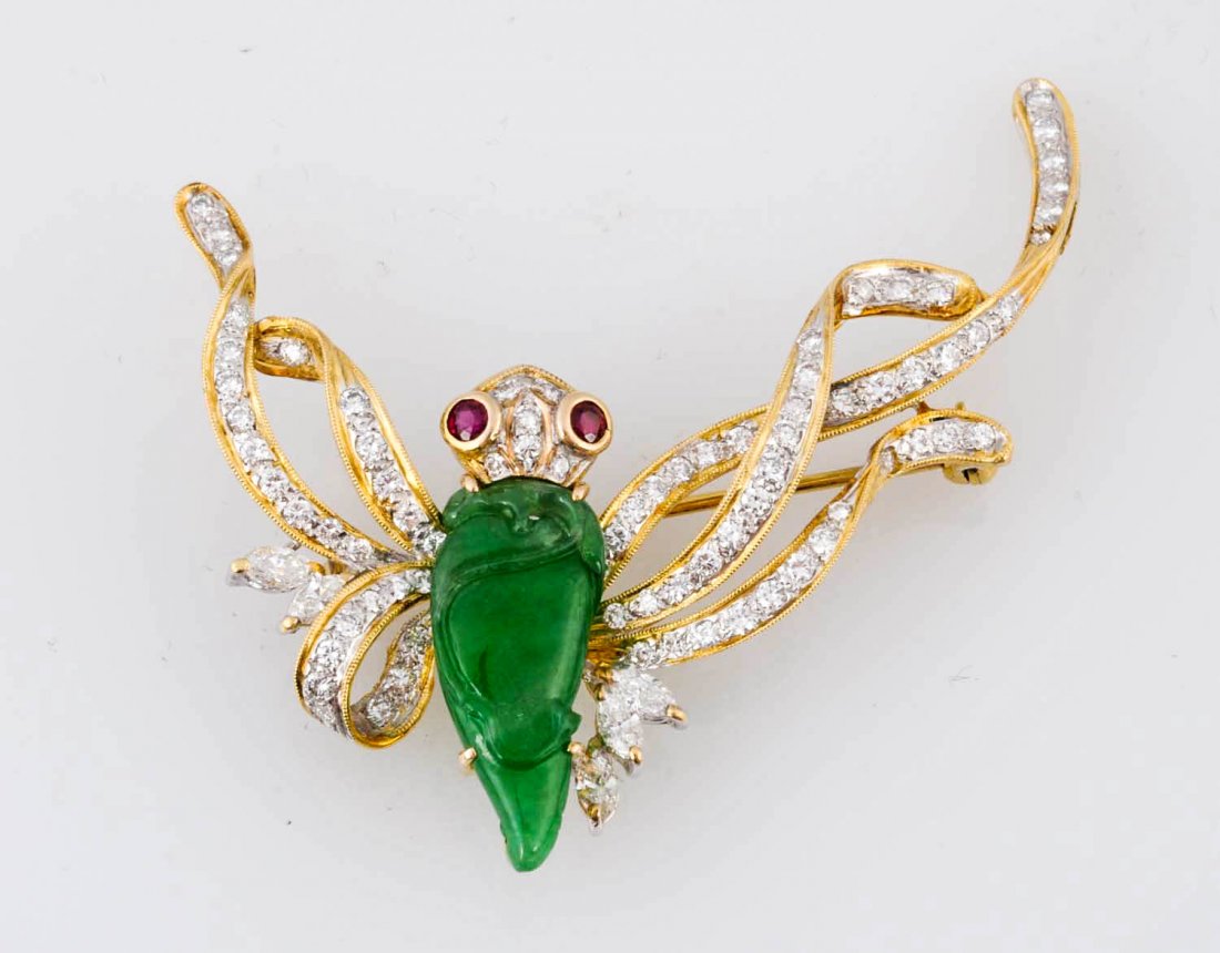 Jade & Diamond Brooch. (1 of 2)
