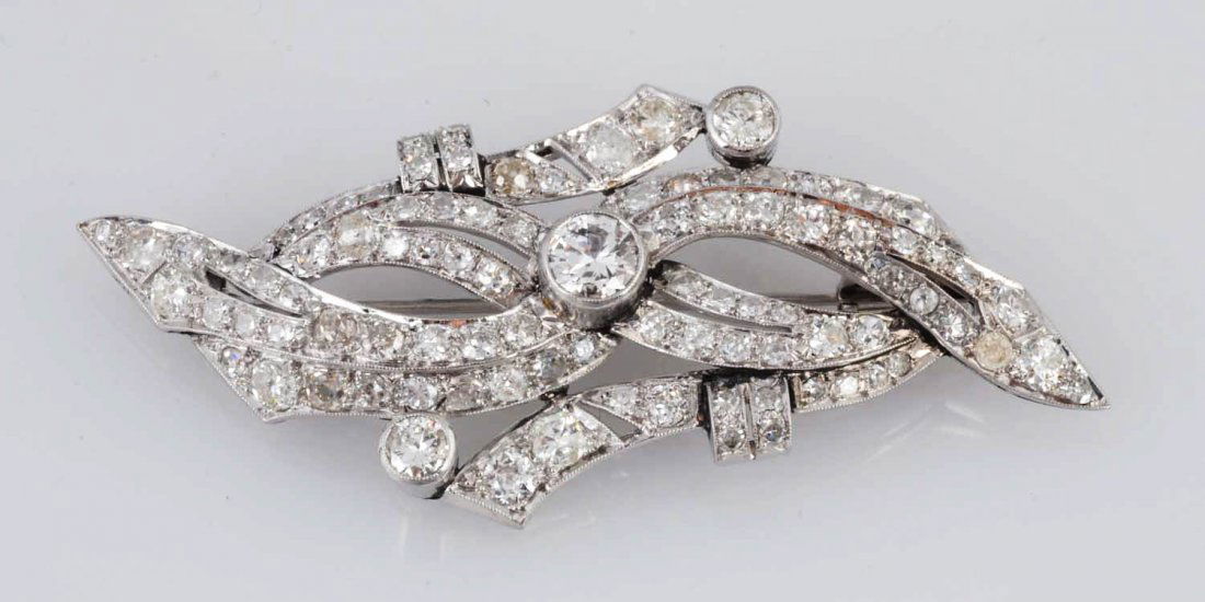 Platinum Diamond Brooch. (1 of 2)