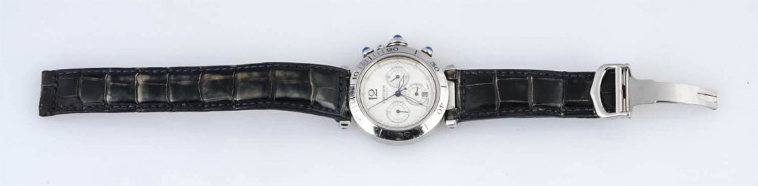 Cartier Pasha Chronograph 2113 Steel Watch. (1 of 4)