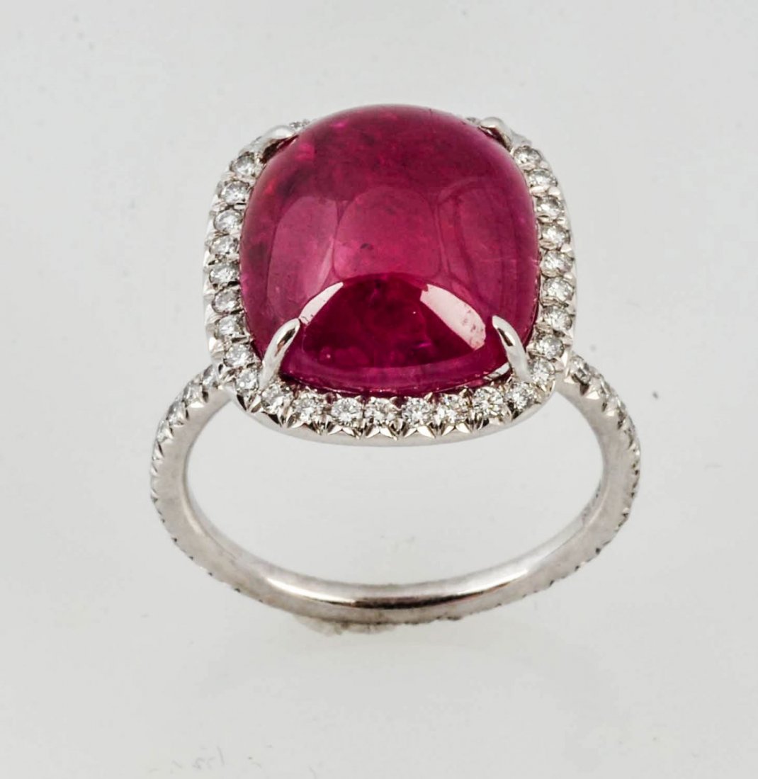11.49 ct. No Heat Burma Cabochon Ruby Ring. (1 of 9)