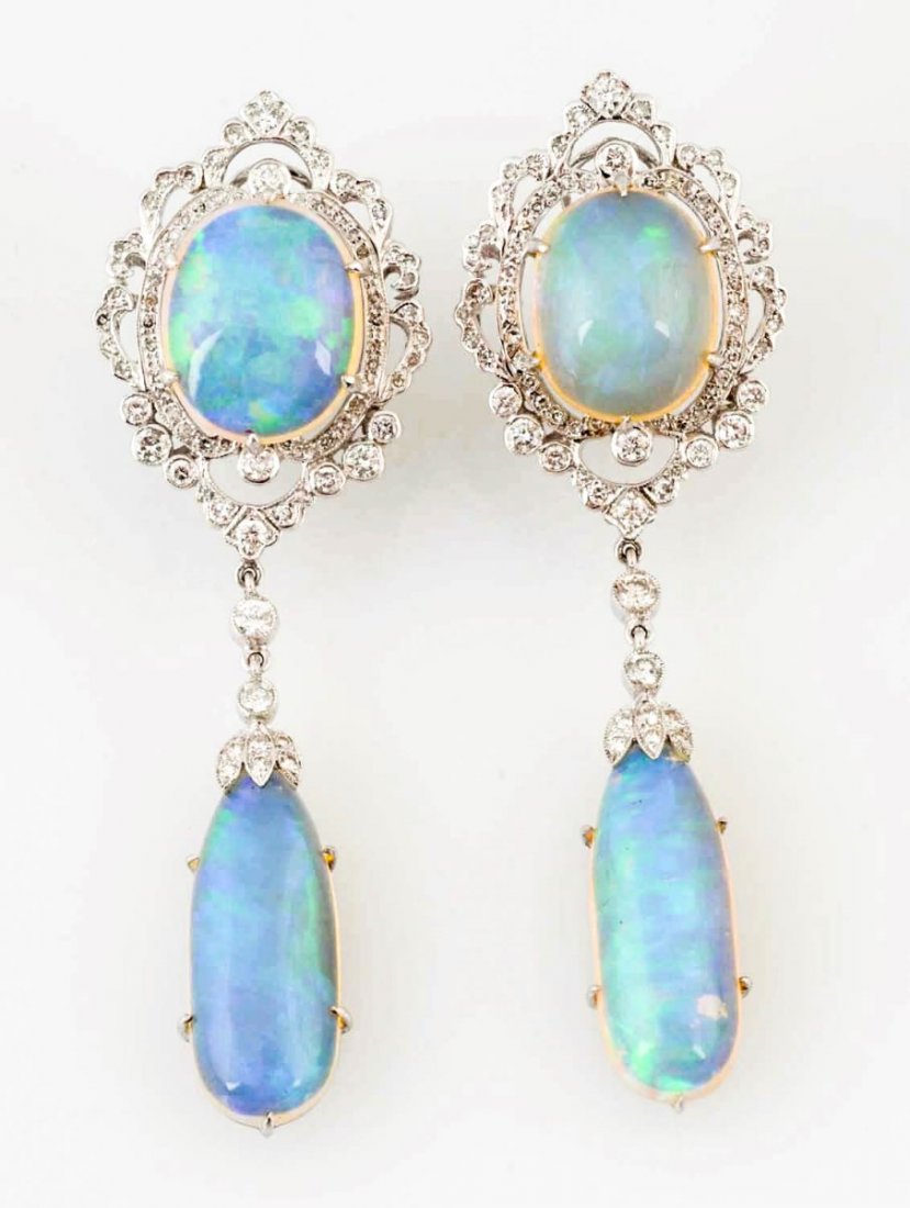 Diamond and Opal Earrings. (1 of 3)