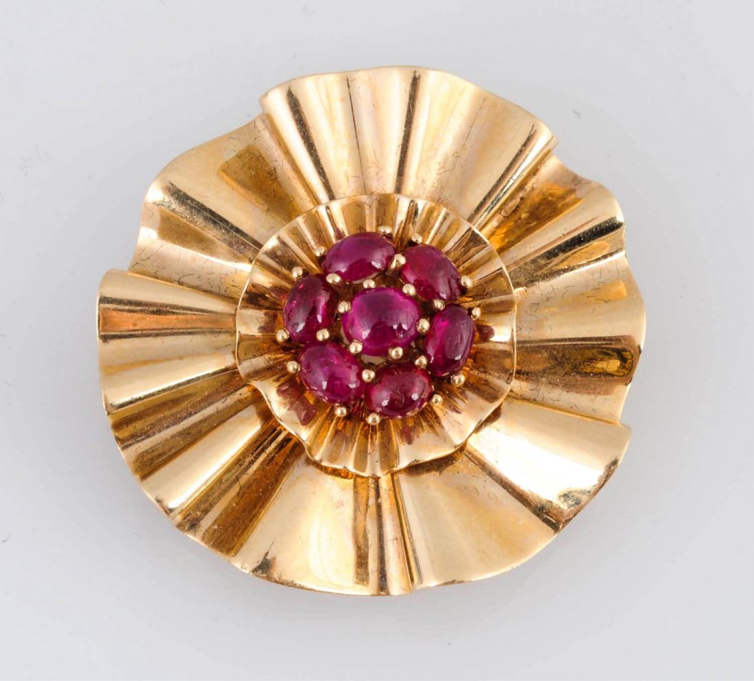 Cartier Retro Ruby Brooch. (1 of 3)