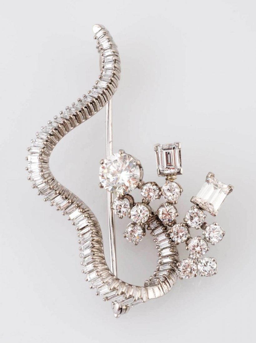 Diamond and Platinum Brooch. (1 of 3)