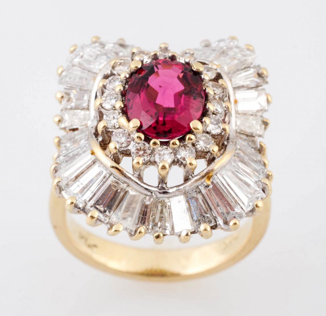 Rubellite and Diamond Ballerina Ring. (1 of 8)