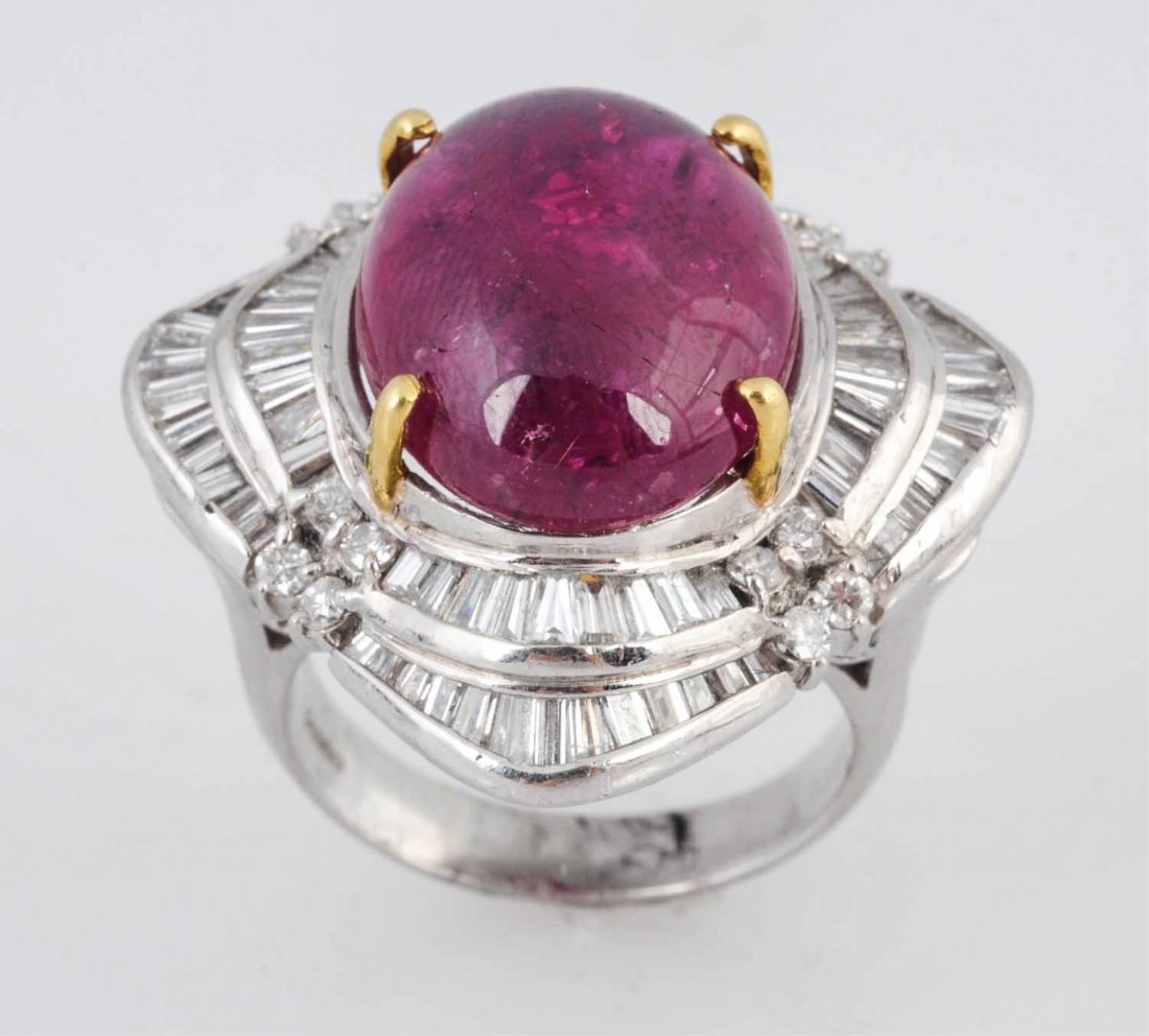 Rubellite & Diamond Cocktail Ring. (1 of 7)