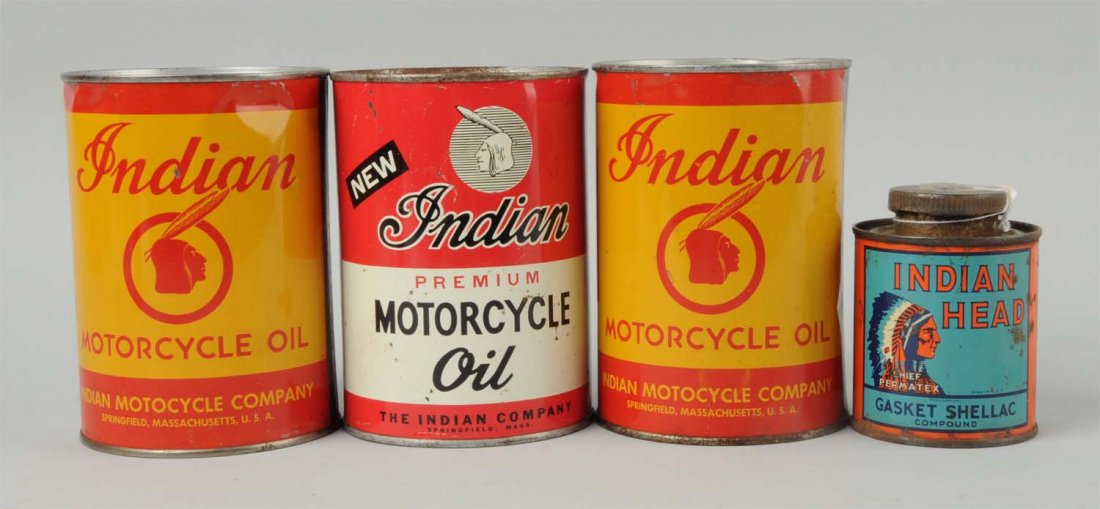 Lot Of 4: Indian Motorcycle Cans. (1 of 1)