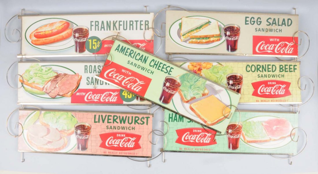 Lot Of 7: Coca-Cola Cardboard Sign Group. (1 of 1)