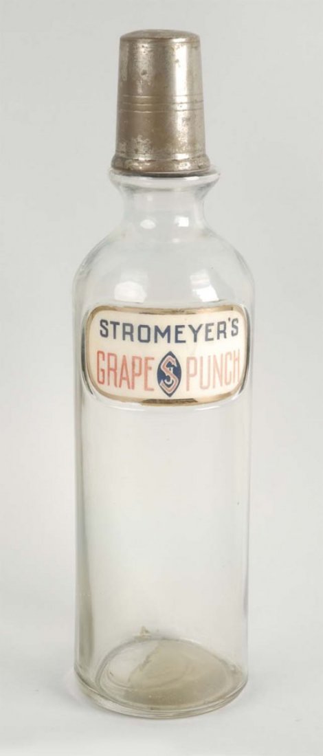 Stromeyer's Grape Punch Syrup Bottle.: Some fading to label. Condition (Very Good). Size 12-1/2'' T.