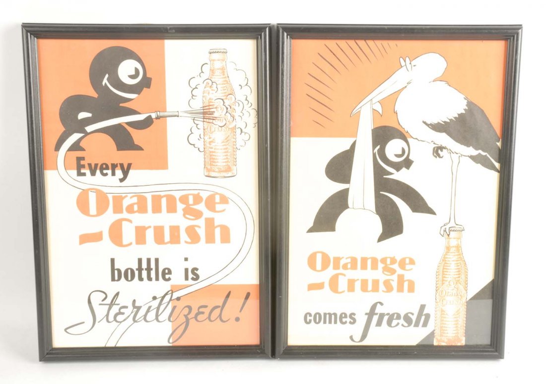 Lot Of 2: Cardboard Orange Crush Signs. (1 of 1)
