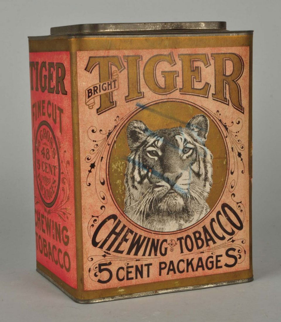 Large Tiger Tobacco Tin. (1 of 2)