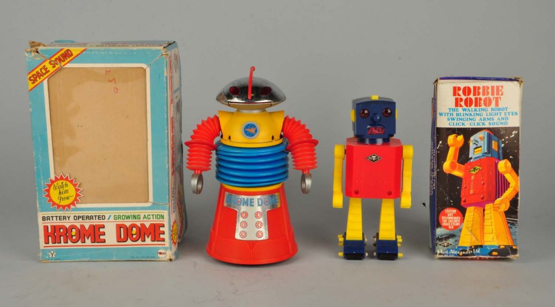 Lot Of 2: Plastic Robots In Boxes. (1 of 5)