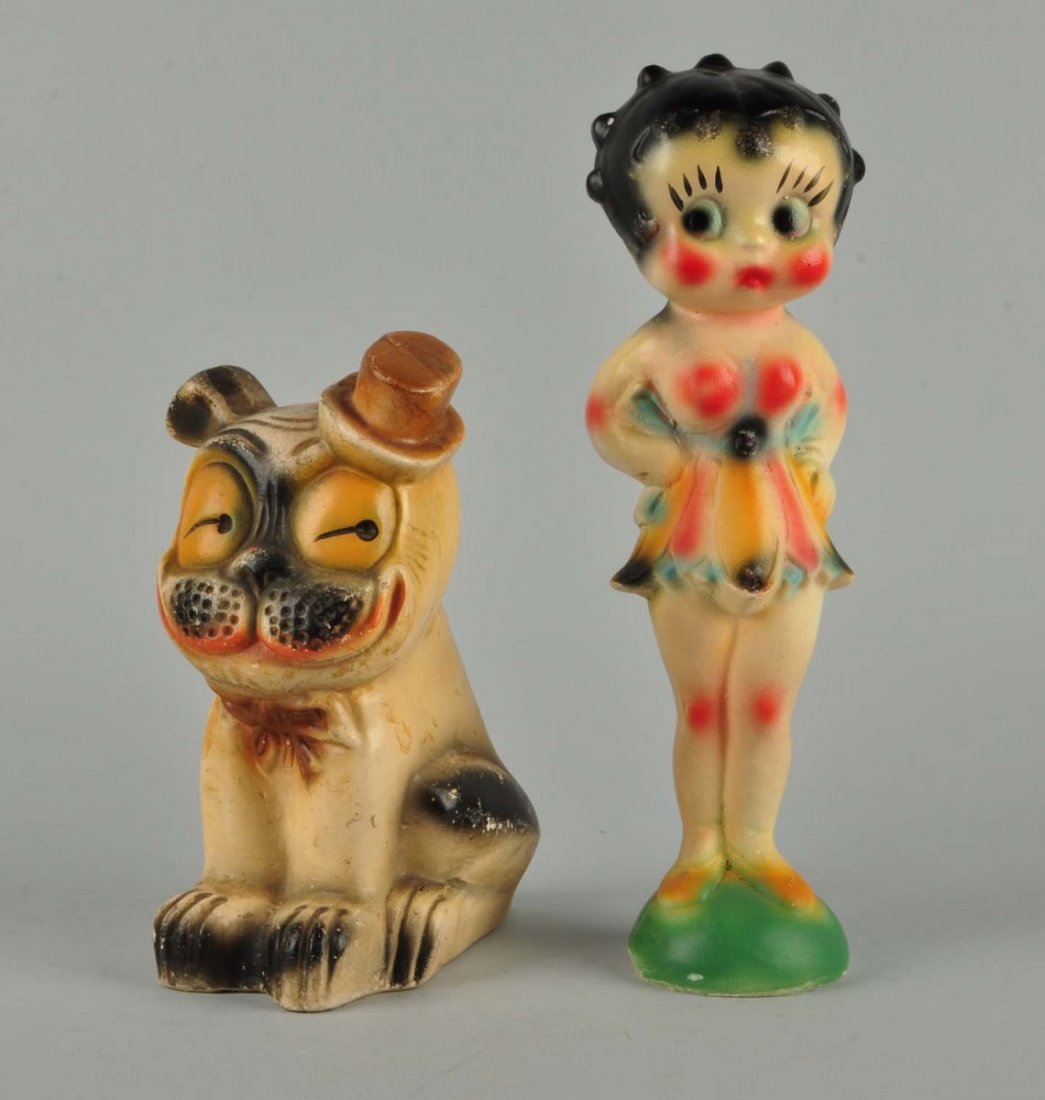Lot Of 2: Betty Boop & Bimbo Chalk Figures. (1 of 1)