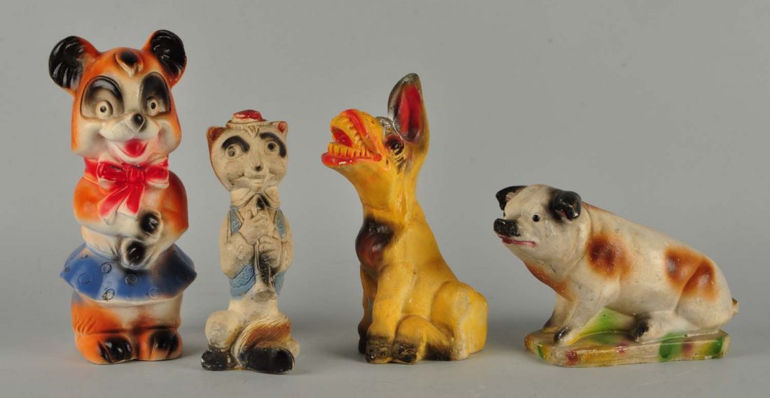 Lot Of 4: Animal Chalk Figures. (1 of 1)