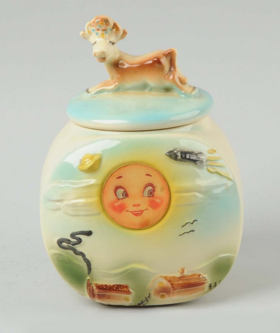 American Bisque Flasher Cow Over Moon Cookie Jar. (1 of 2)