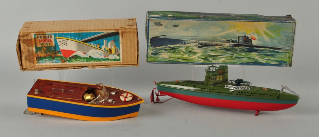 Lot Of 2: Japanese Boat & Submarine Toys. (1 of 1)