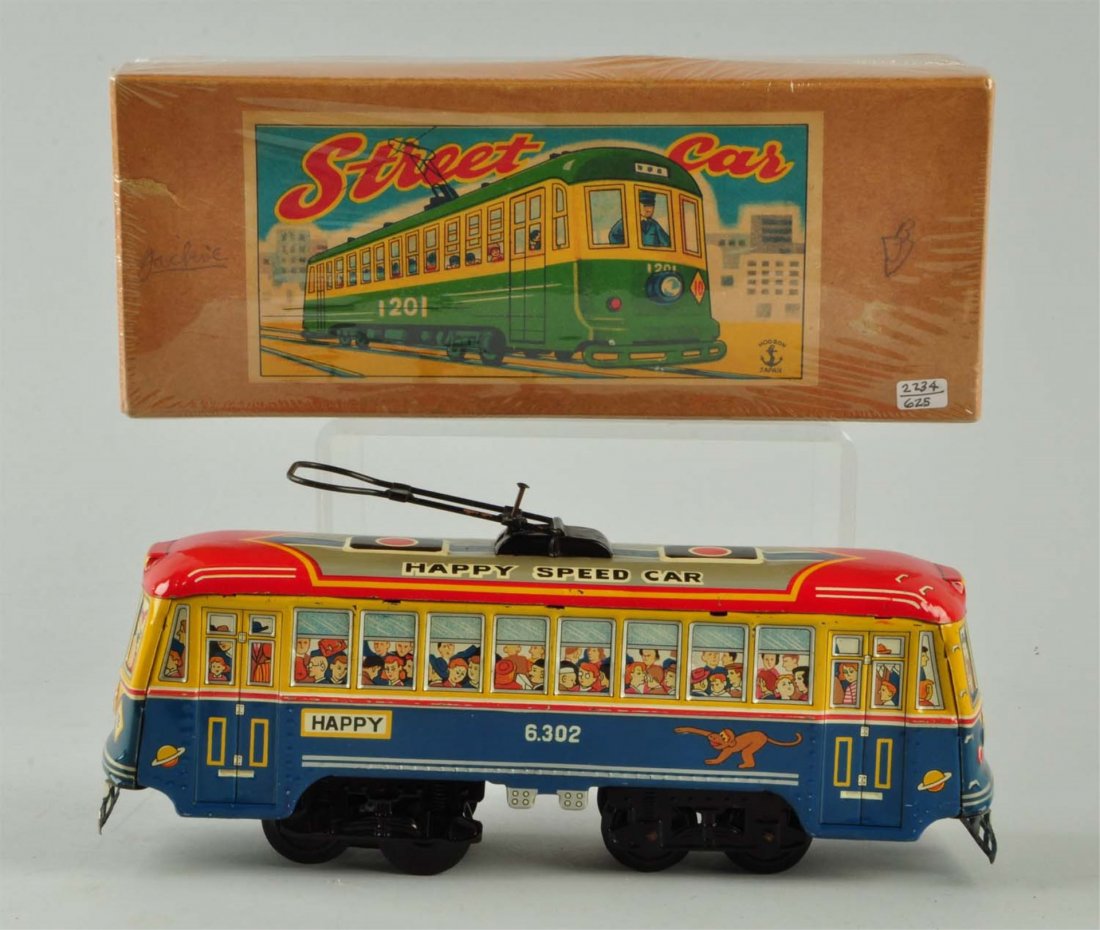 Japanese Tin Toy Trolley Bus (1 of 3)