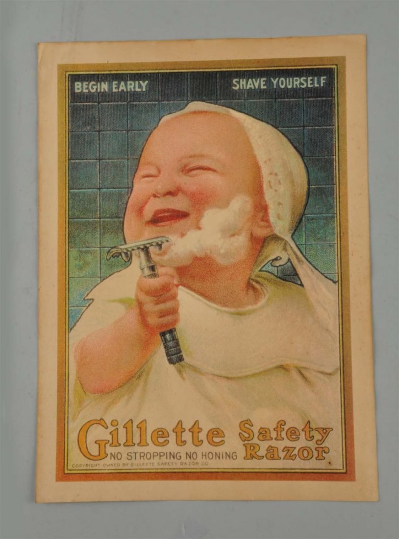 Gillette Safety Razor Cardboard Sign. (1 of 1)