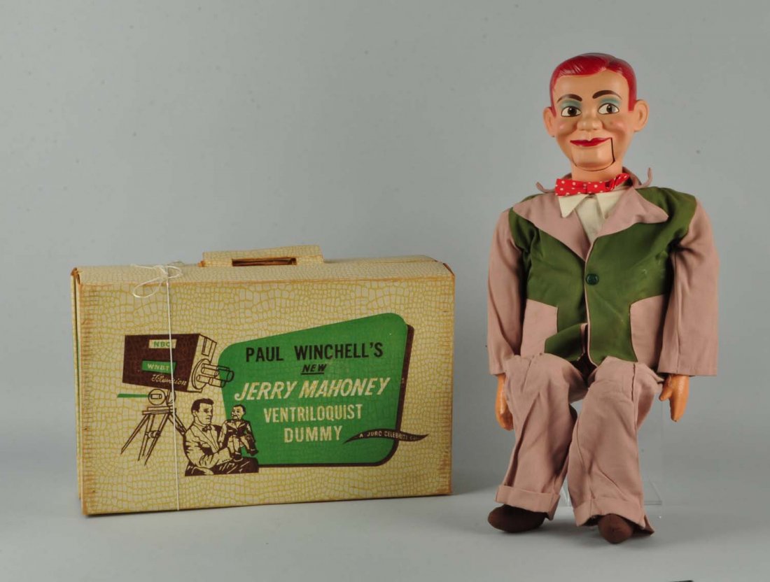 Jerry Mahoney Ventriloquist Dummy.: NBC Paul Winchell's Jerry Mahoney Ventriloquist Dummy. Has original box with little wear. Condition (Very Good). Size 20" L. x 12 - 1/2" T.