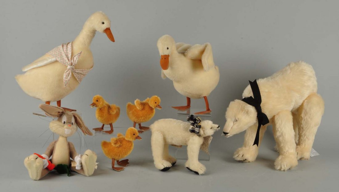 Lot Of 8: Assorted Stuffed Mohair Animals. (1 of 1)