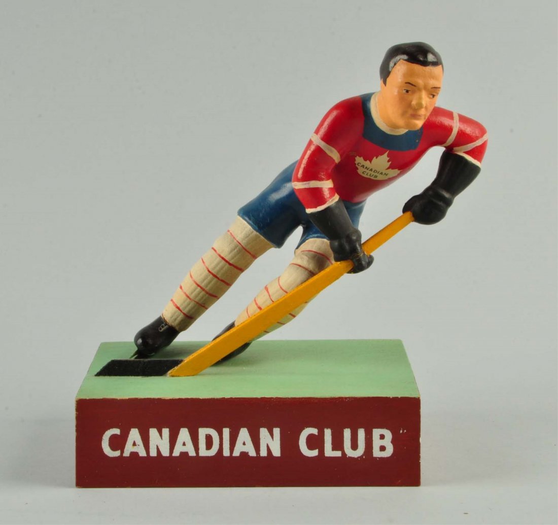 Canadian Club Whiskey Hockey Figure. (1 of 1)