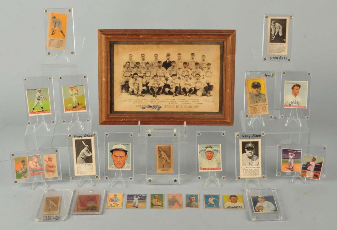 Box Lot Of Baseball Cards & Photograph. (1 of 5)