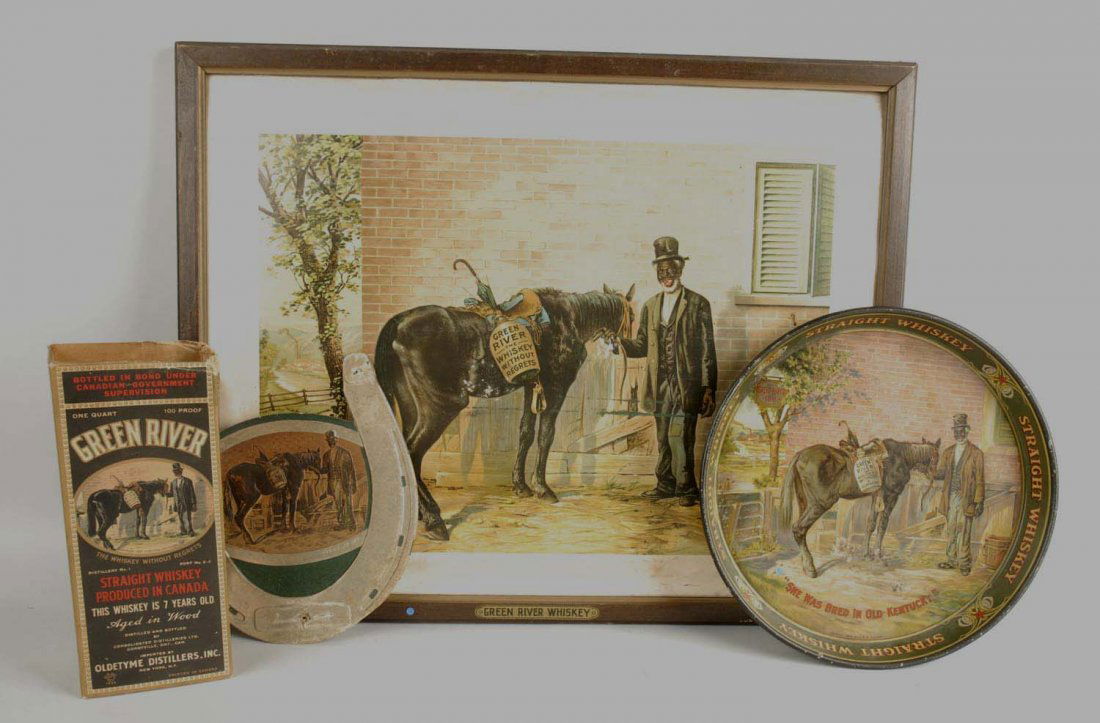 Lot Of 4: Green River Whiskey Items. (1 of 1)