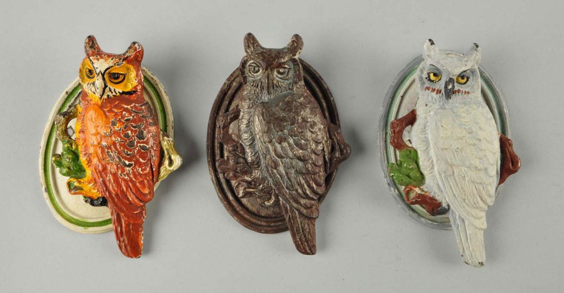Lot Of 3: Cast Iron Owl Door Knockers. (1 of 1)