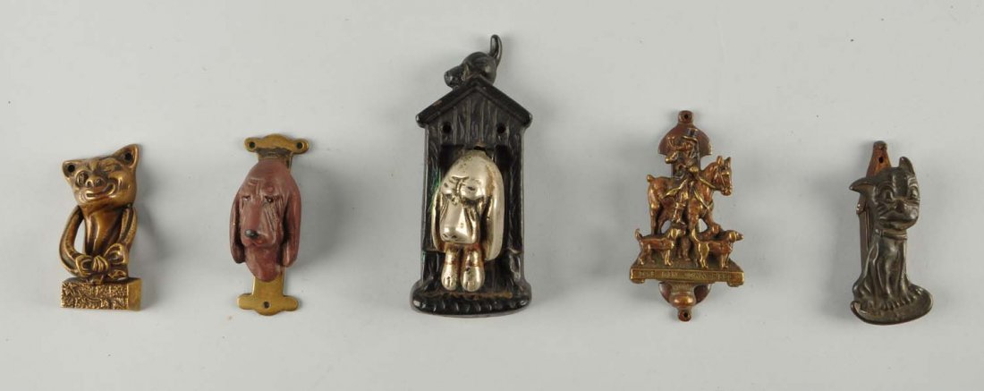 Lot Of 5: Cast Iron Dog Door Knockers. (1 of 1)