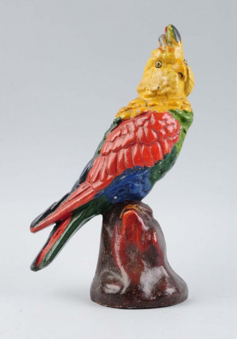Cast Iron Cockatoo on Stump Doorstop. (1 of 2)
