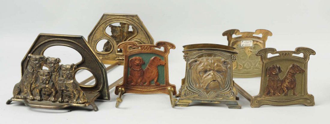 Lot Of 4: Cast Iron Dog Slide Book Rack & Others. (1 of 1)