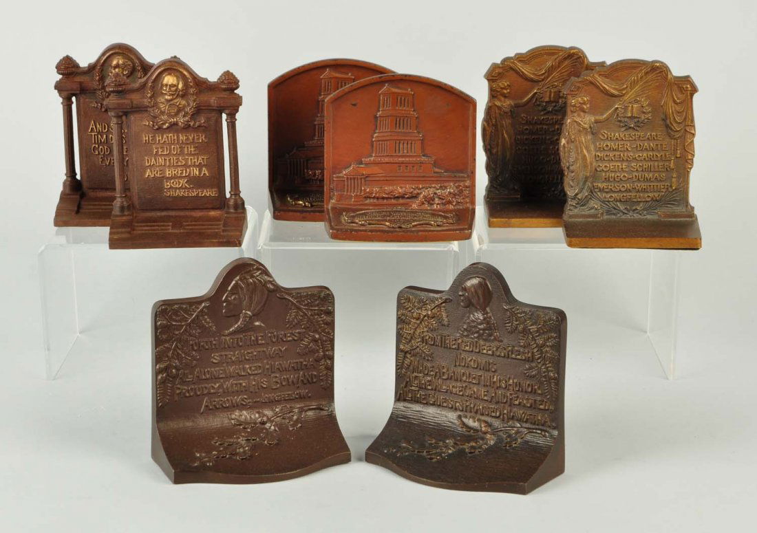 Lot Of 8: Cast Iron Bookends With Quotes. (1 of 1)