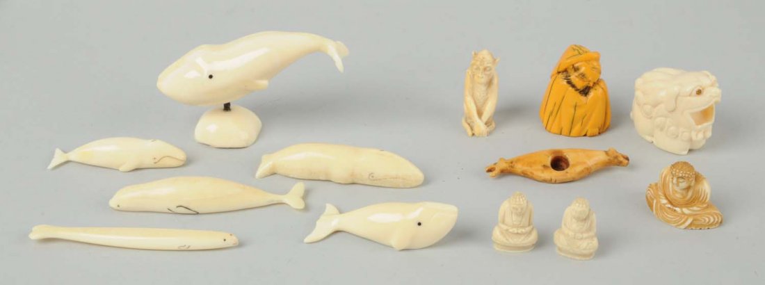 Lot Of 12: Japanese Netsuke & Random Items. (1 of 1)