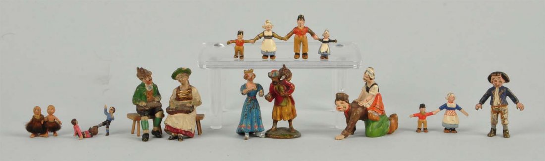 Lot Of 10: Vienna Bronze Miniature People Figures. (1 of 1)