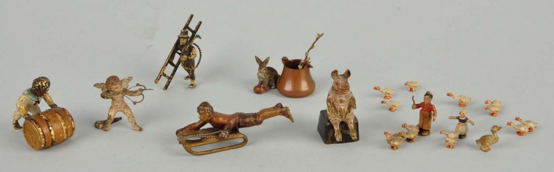 Lot Of 7: Vienna Miniature Bronze Figures. (1 of 1)