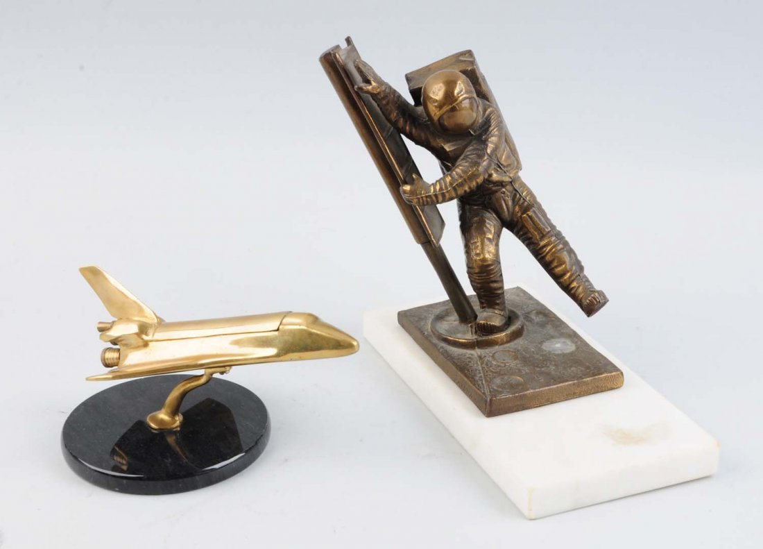 Lot Of 2: Bronze Space Figures. (1 of 1)