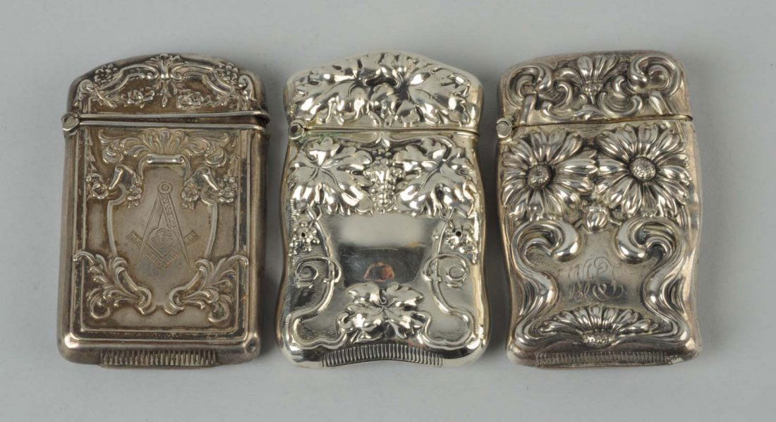 Lot Of 3: Sterling Silver Match Safes (1 of 2)