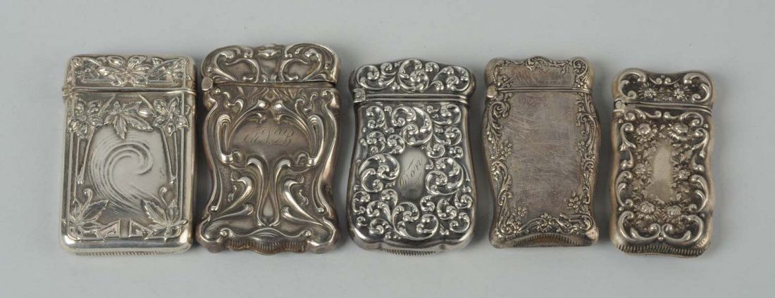 Lot Of 5: Sterling Silver Match Safes (1 of 2)