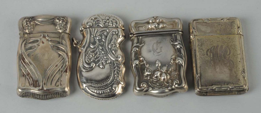 Lot Of 4: Sterling Silver Match Safes (1 of 2)