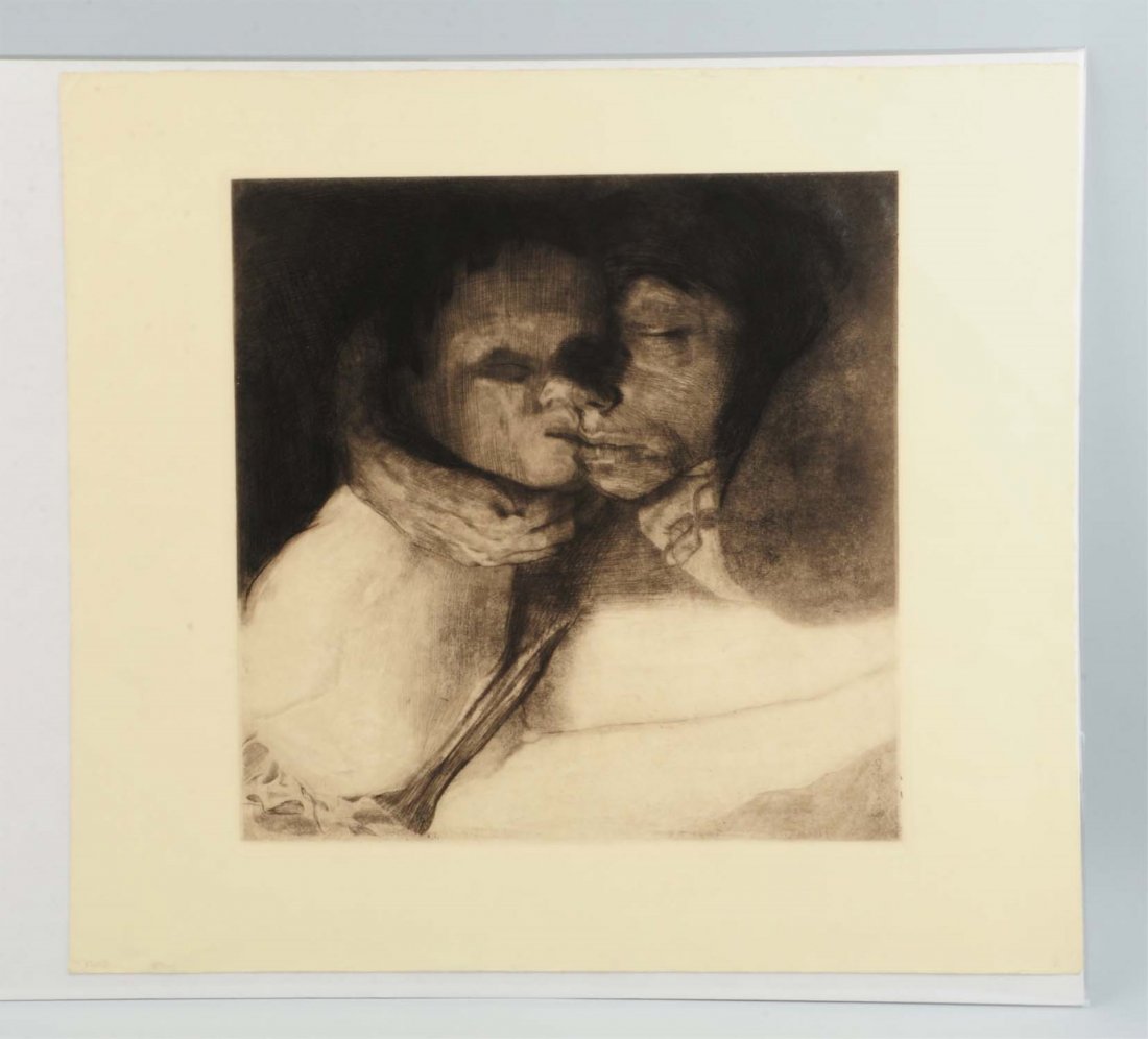 Etching "Death, Woman and Child" by K Kollwitz. (1 of 2)
