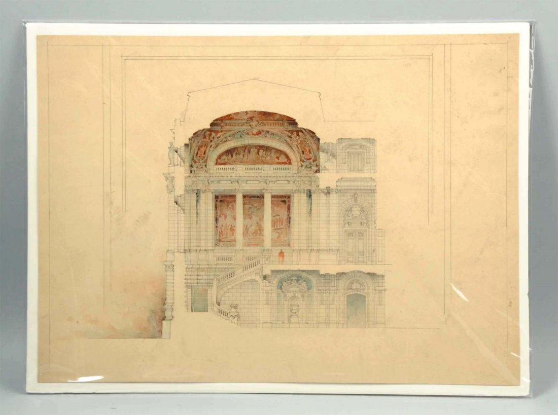 George A. Licht Original Architectural Rendering. (1 of 1)