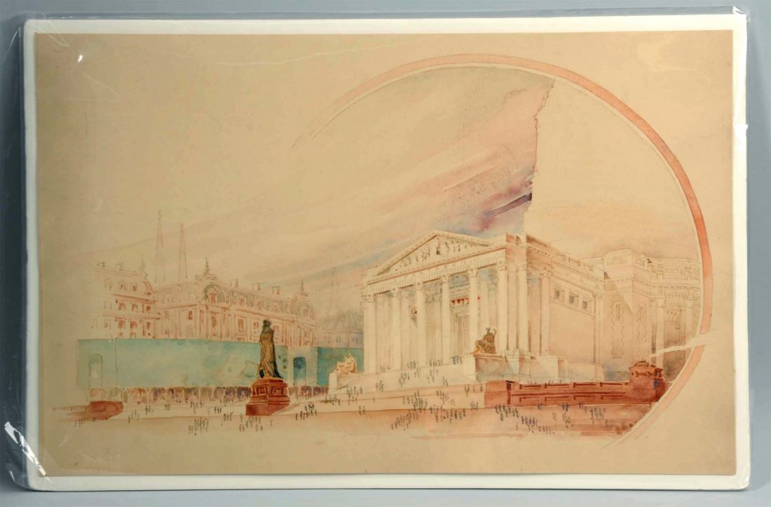 George A. Licht Original Architectural Rendering. (1 of 1)