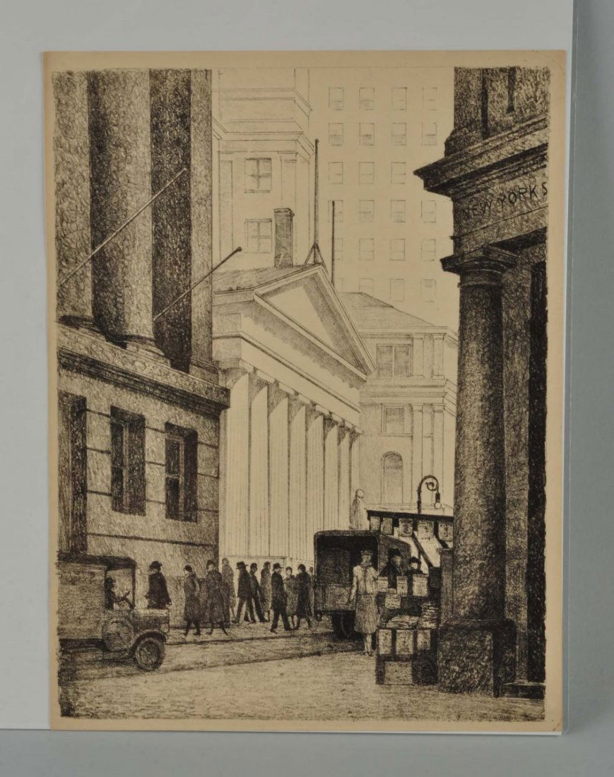 Lithograph "Wall Street" By G. Stimmel. (1 of 1)