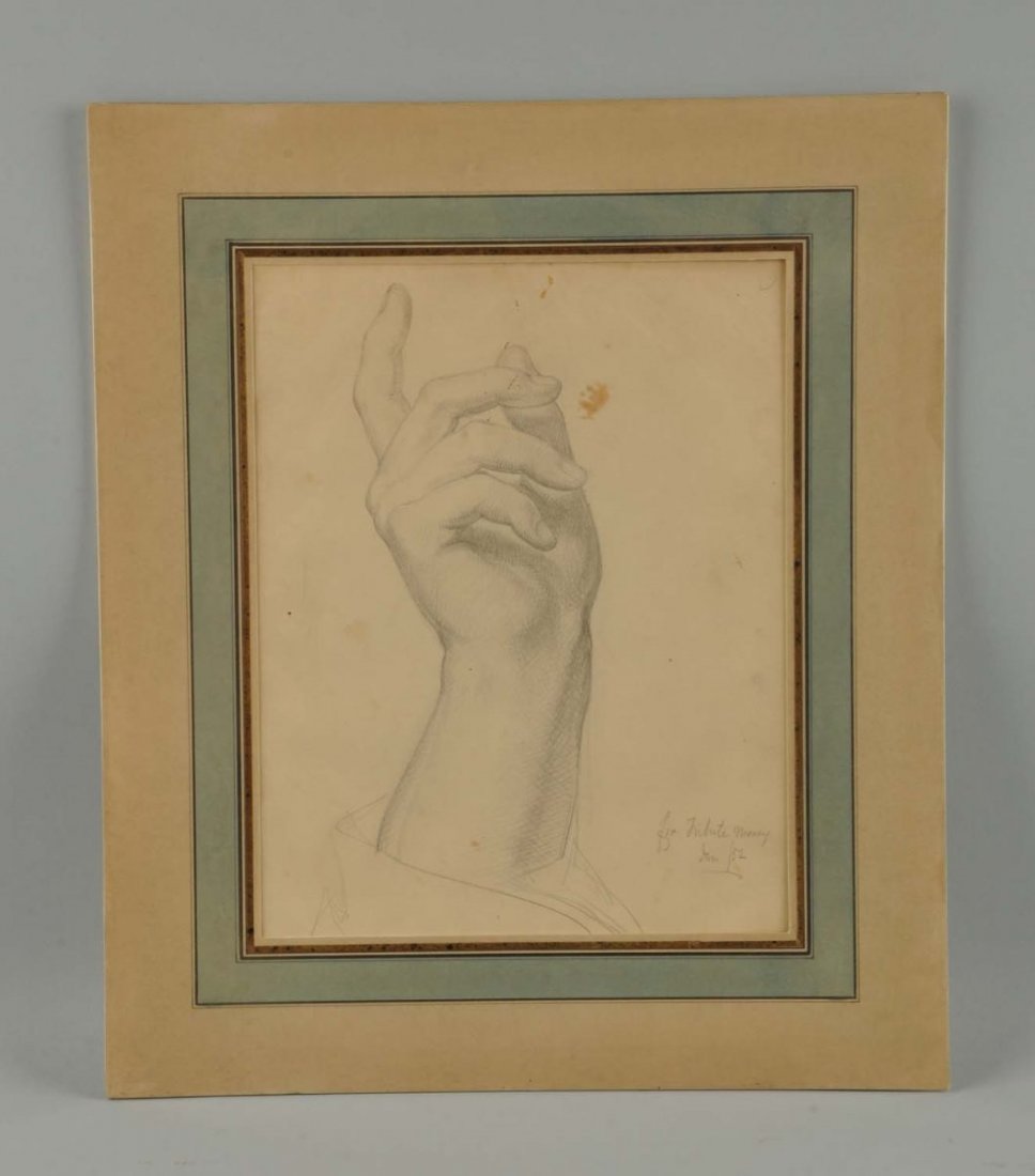 Graphite "Study for Tribute Money" By Huntington. (1 of 2)