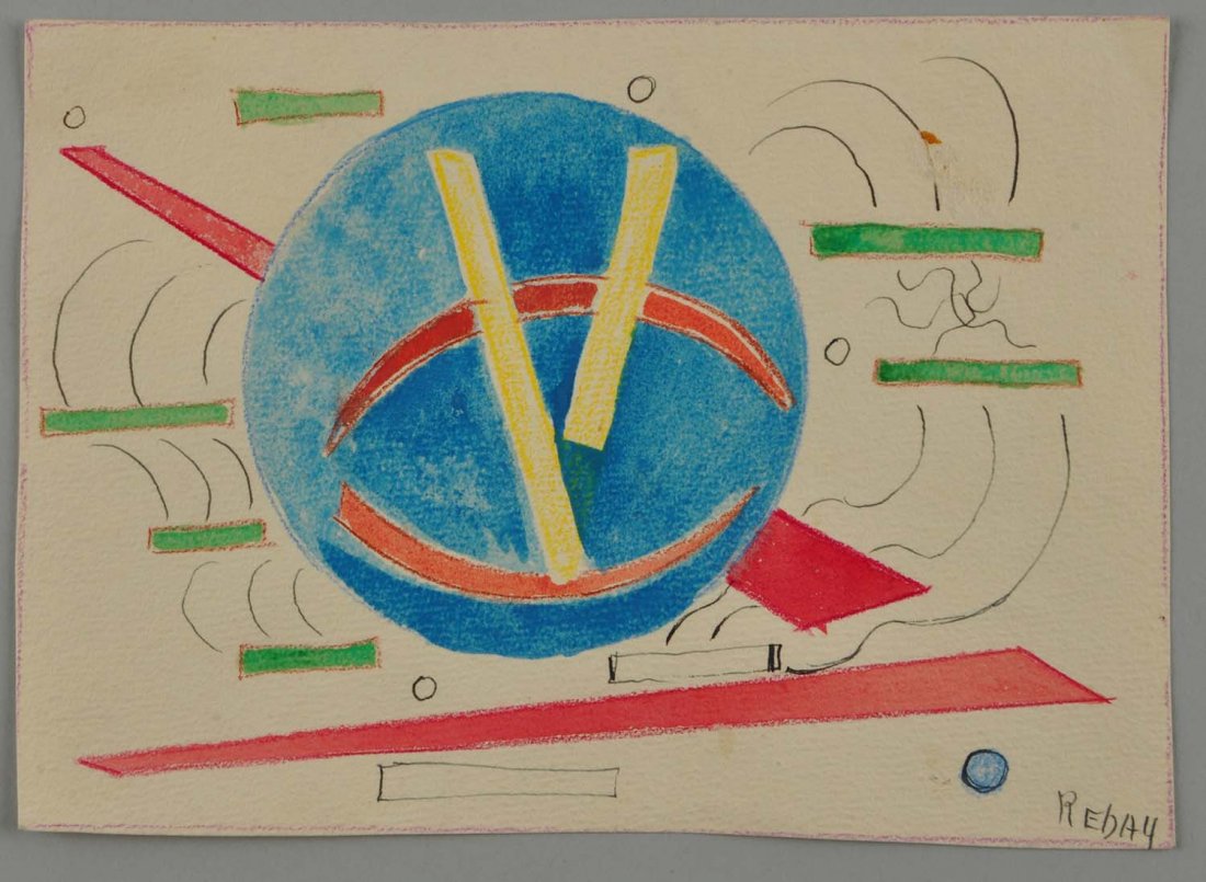 Watercolor "Abstract Composition" By Hilla Rebay. (1 of 2)