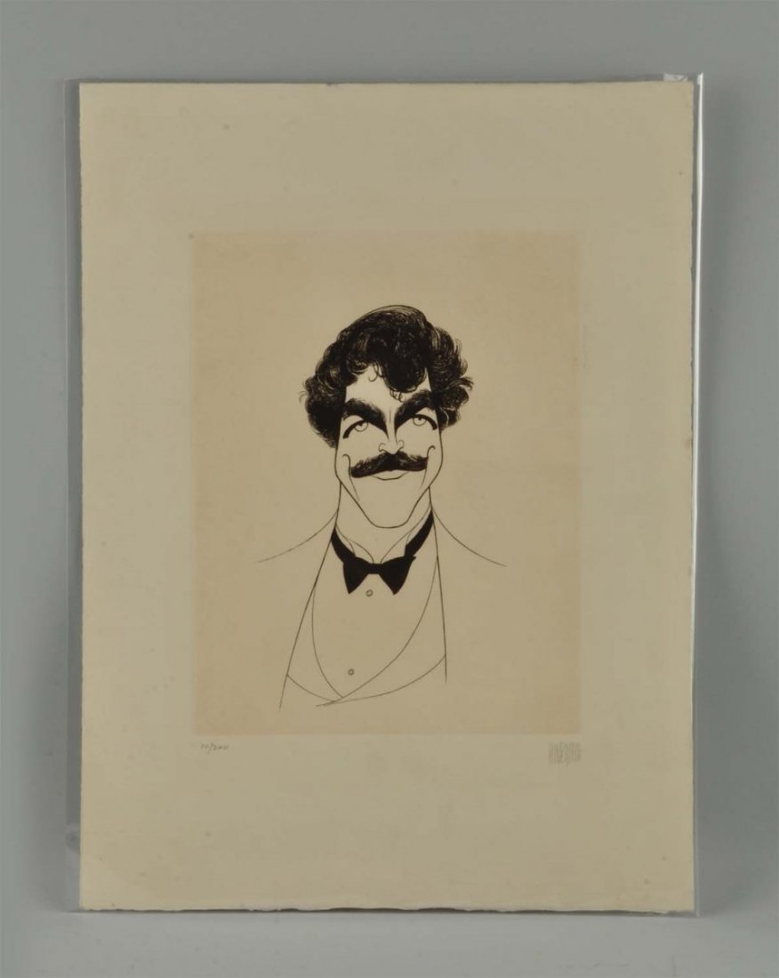 Etching "Tom Selleck" by Al Hirschfeld. (1 of 2)