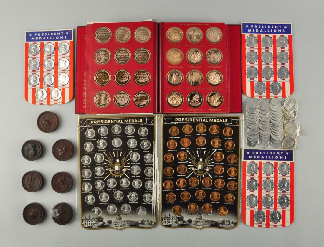 Large Lot Of Assorted Silver, Wooden Coins. (1 of 1)